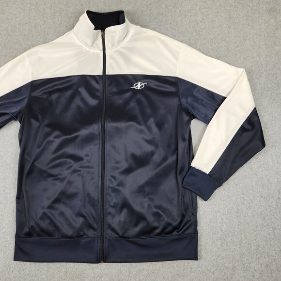 NordicTrack Jacket Mens Size Large Navy White Color Block Full Zip - Picture 7 of 14